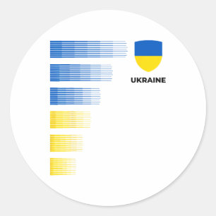 Ukraina Flagga Emblem Patriotisk Ukraina Nationell Runt Klistermärke