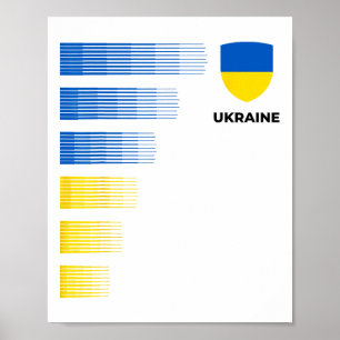 Ukraina Flagga Emblem Patriotiska Ukraina Nationel Poster
