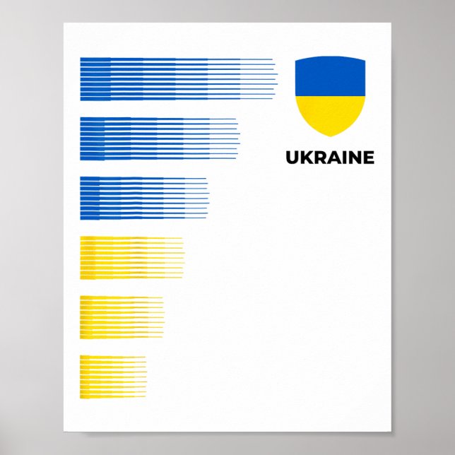 Ukraina Flagga Emblem Patriotiska Ukraina Nationel Poster (Framsidan)