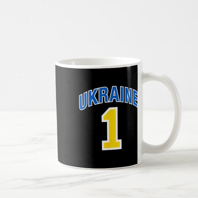 Ukraina Flagga En  Kaffemugg (Höger)