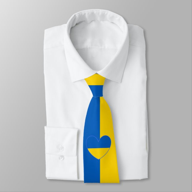 Ukraina Flagga Färg blue och gult Neck Tie Slips (Bunden)