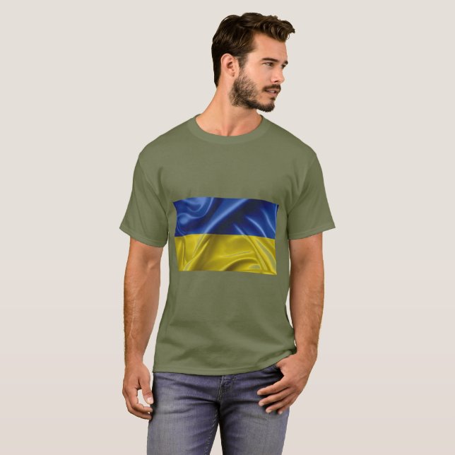 Ukraina Flagga Färg T-Shirt (Hel framsida)