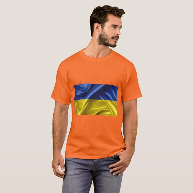 Ukraina Flagga Färg T-Shirt (Hel framsida)
