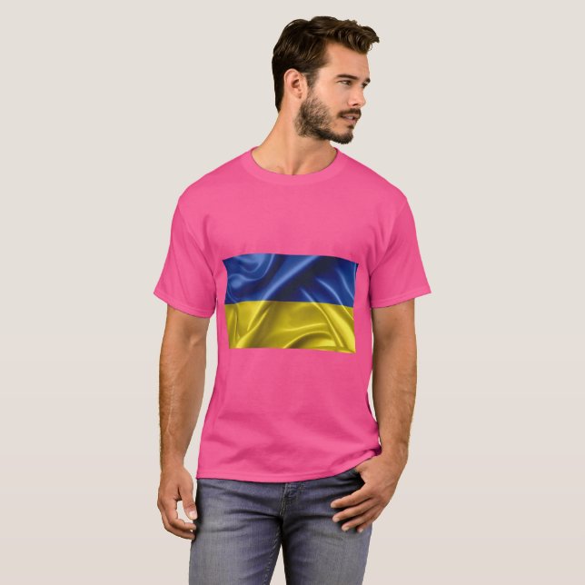 Ukraina Flagga Färg T-Shirt (Hel framsida)