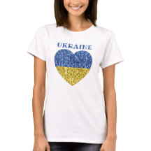 Ukraina flagga faux sparkles Heart med text