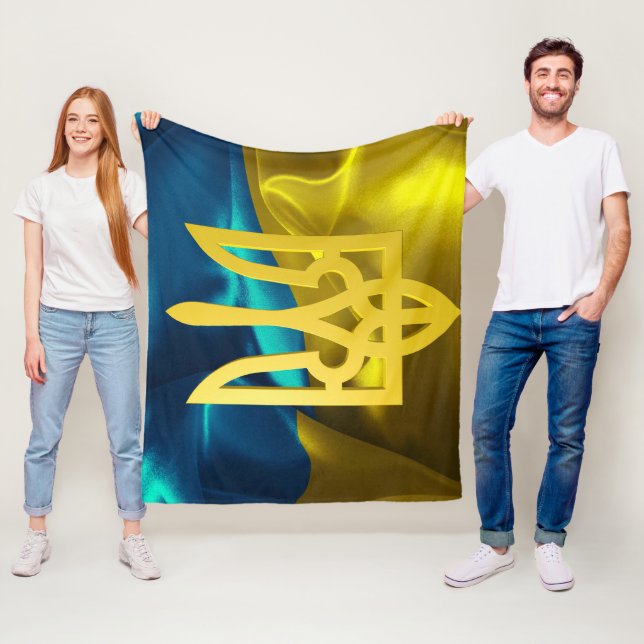 Ukraina flagga fleecefilt (På plats)