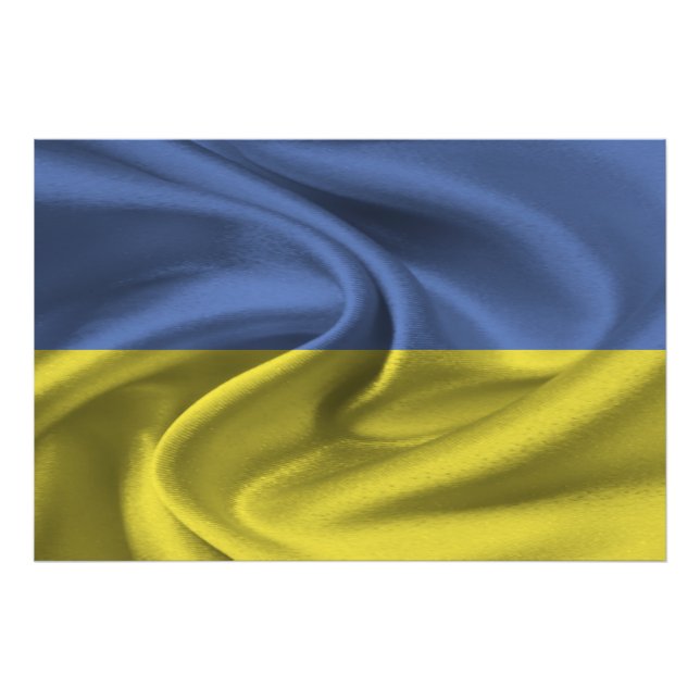 Ukraina Flagga Fototryck (Framsidan)