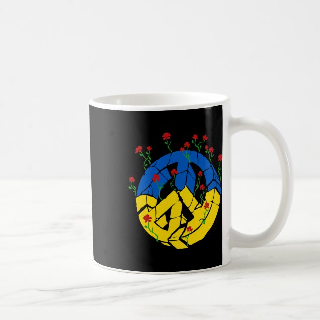 Ukraina Flagga Fred Blommor  Kaffemugg (Höger)