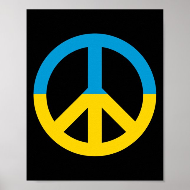 Ukraina Flagga Fredstecken  Poster (Framsidan)