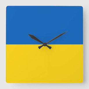 Ukraina Flagga Fyrkantig Klocka