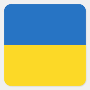 Ukraina Flagga Fyrkantigt Klistermärke