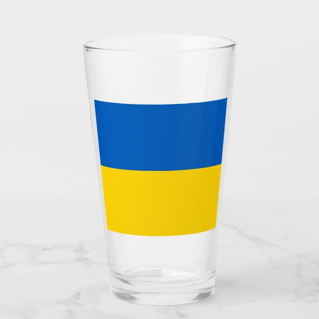 Ukraina Flagga Glaskopp (Framsida)