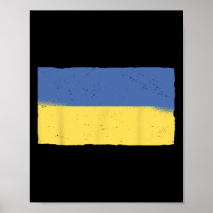 Ukraina Flagga Grunge Ukrainsk Flagga Patriotisk H Poster