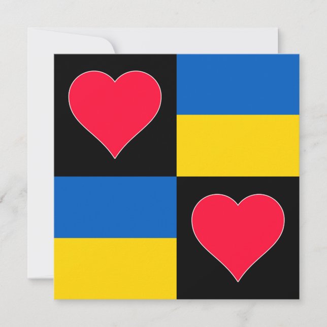 Ukraina Flagga Heart Cute Patriotic Ukraina Kort (Framsida)