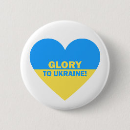 Ukraina Flagga Heart Glory to Ukraina Knapp