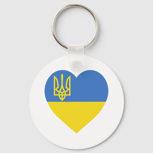 Ukraina Flagga Heart Nyckelring (Framsida)