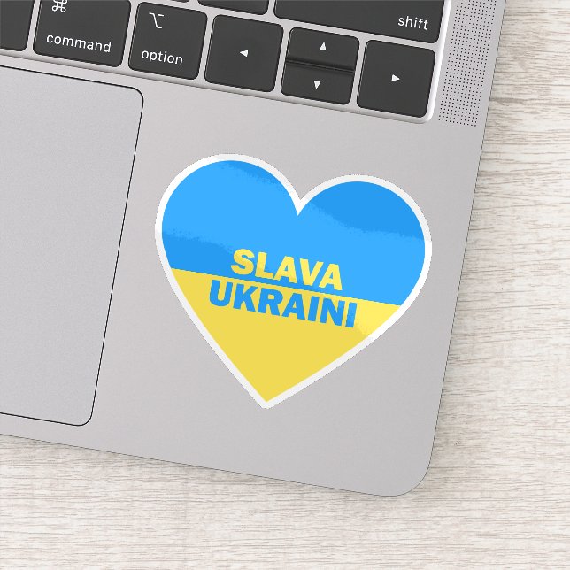 Ukraina Flagga Heart Slava Ukraina Klistermärken (Detalj)