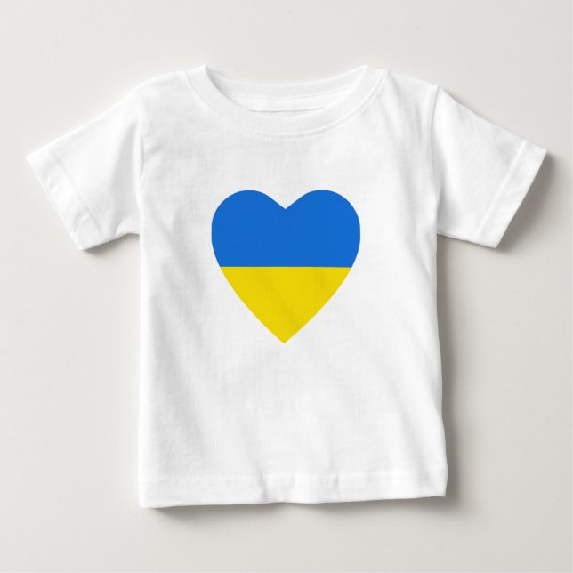 Ukraina Flagga Heart T-Shirt (Framsida)