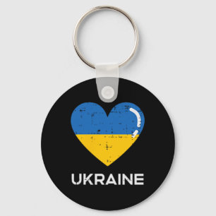 Ukraina Flagga Hjärta Fickan Kärlek Ukrainska Kvin Nyckelring