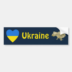 Ukraina Flagga Hjärta + Karta Bildstämpel Bildekal