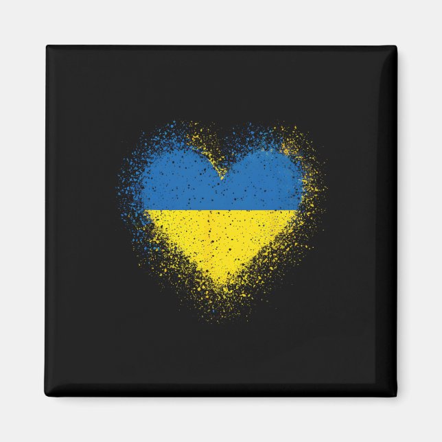 Ukraina Flagga Hjärta Män Kvinnor  Magnet (Framsidan)