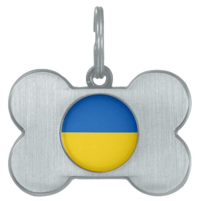 Ukraina flagga ID-bricka husdjur (Framsidan)