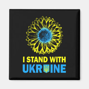 Ukraina Flagga Jag Står Med Ukraina Solros Ukrain Magnet