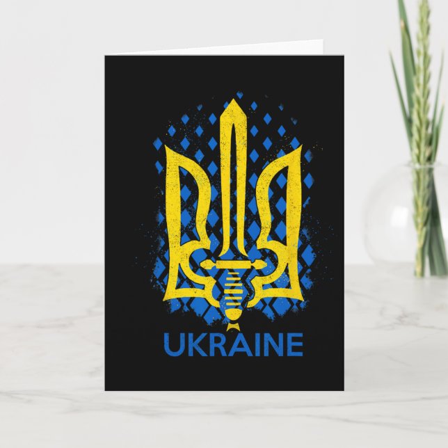Ukraina Flagga - Jag Står Med Ukraina Ukrainsk Fla Kort (Framsida)