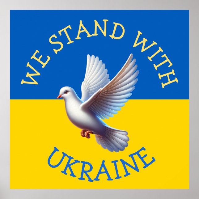 Ukraina Flagga | Jag står med Urkaine Poster (Framsidan)