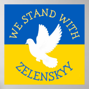 Ukraina Flagga Jag står med Zelenskyy Poster