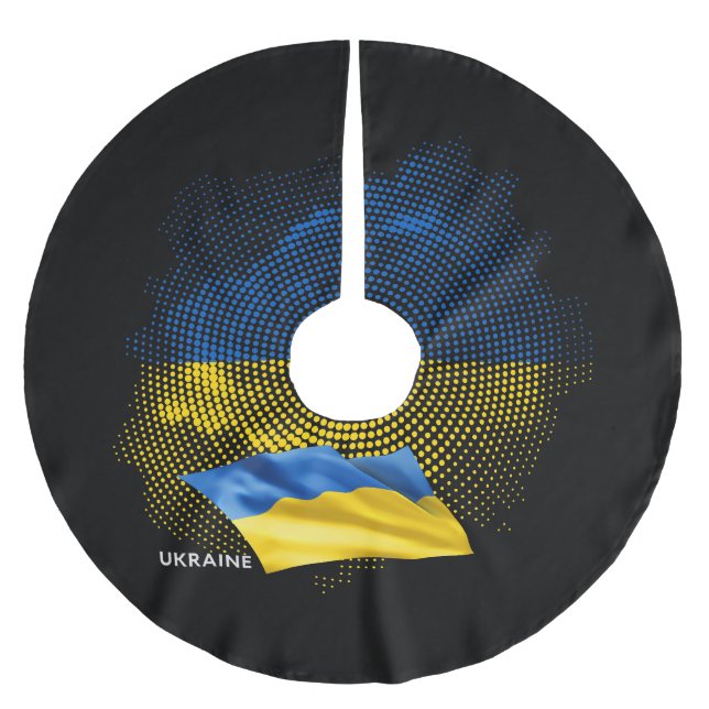 Ukraina flagga julgransmatta borstad polyester (Framsidan)