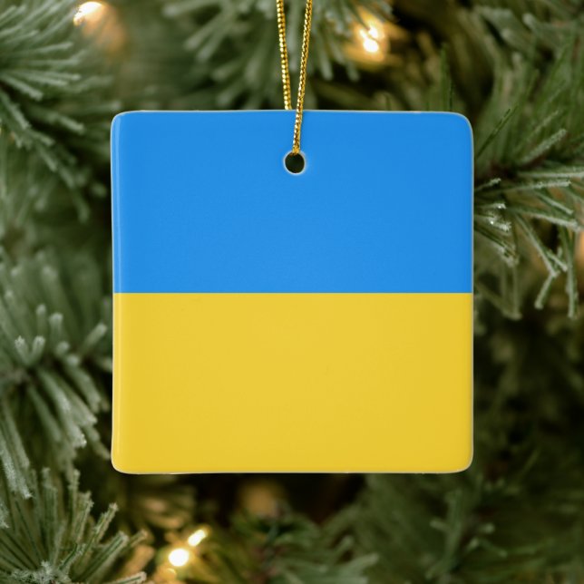 Ukraina flagga julgransprydnad keramik (Träd)