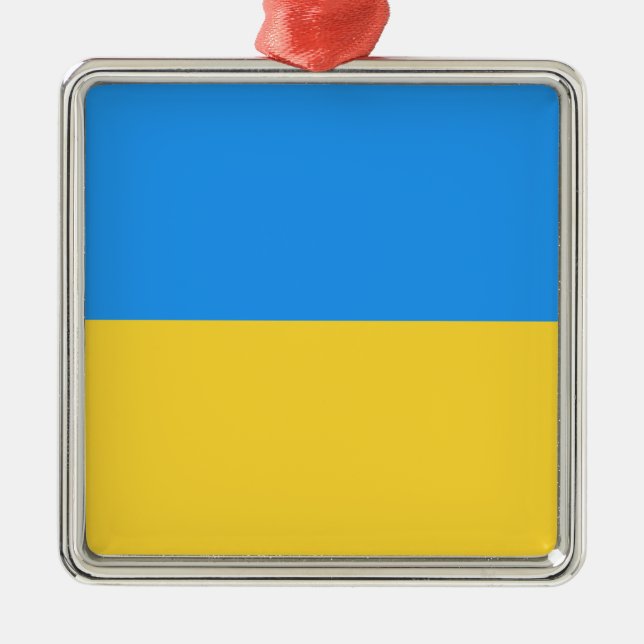 Ukraina flagga julgransprydnad metall (Framsidan)