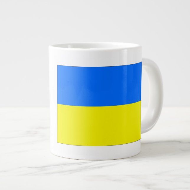 Ukraina Flagga Jumbo Mugg (Framsida höger)