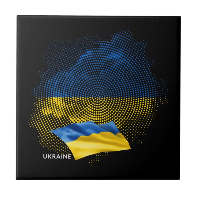 Ukraina flagga kakelplatta (Framsidan)