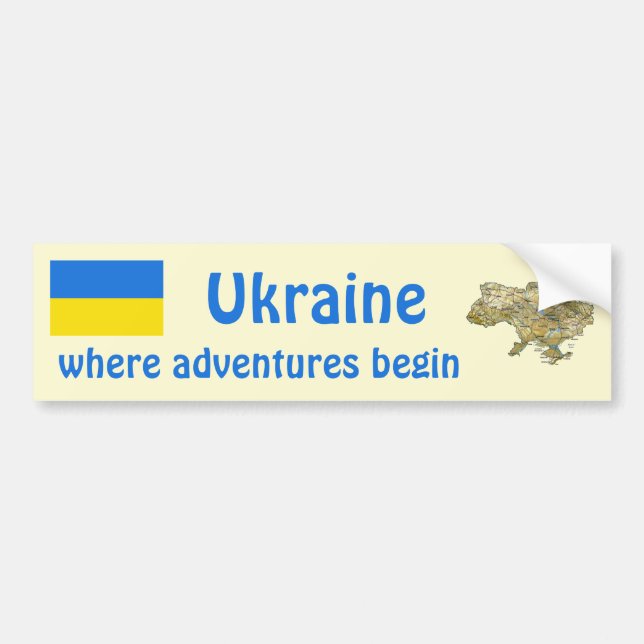 Ukraina Flagga + Kart Dekal (Framsidan)