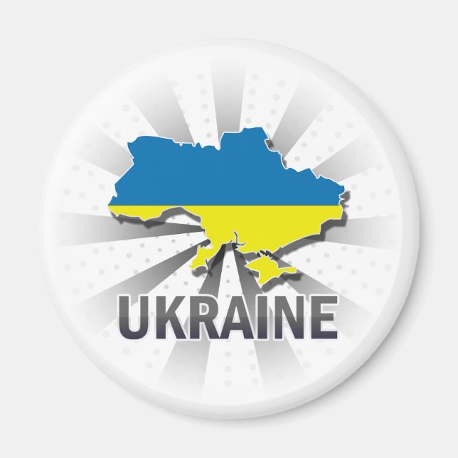 Ukraina Flagga Karta 2.0 Magnet (Framsidan)