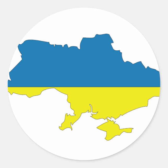 Ukraina flagga karta runt klistermärke (Framsida)