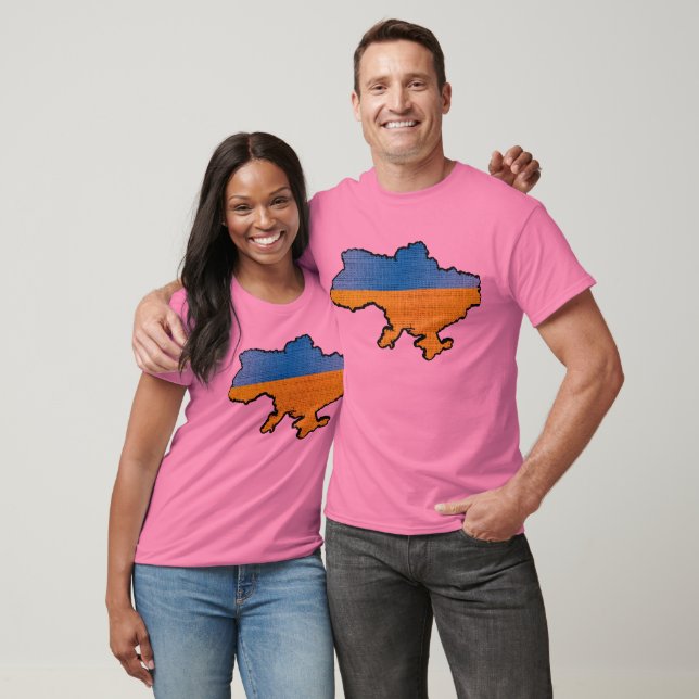 Ukraina Flagga Karta Tee (Unisex)