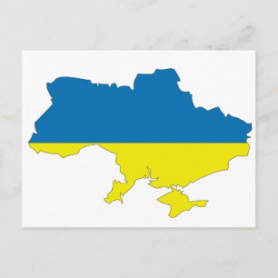 Ukraina flagga karta vykort