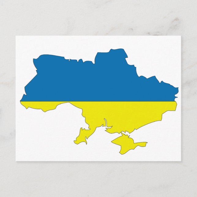 Ukraina flagga karta vykort (Framsida)