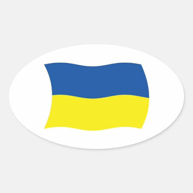 Ukraina Flagga Klistermärke (Framsida)