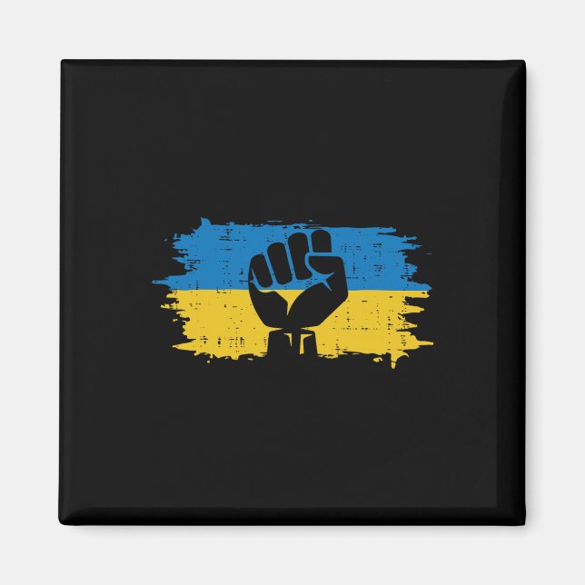 Ukraina Flagga Knut Ukrainska Motstånd Protest Män Magnet (Framsidan)