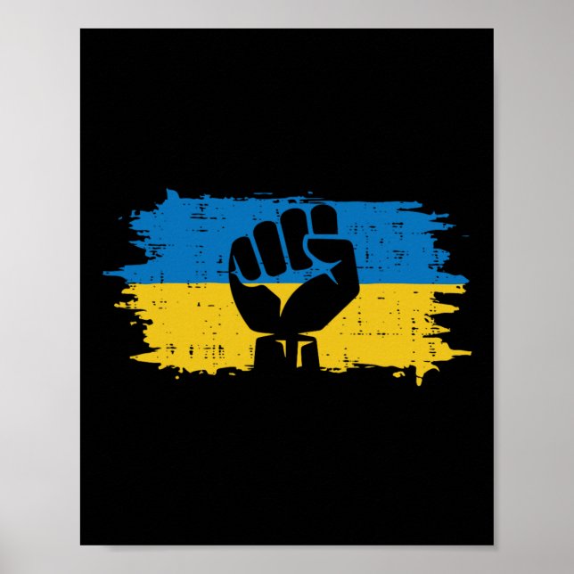 Ukraina Flagga Knut Ukrainska Motstånd Protest Män Poster (Framsidan)