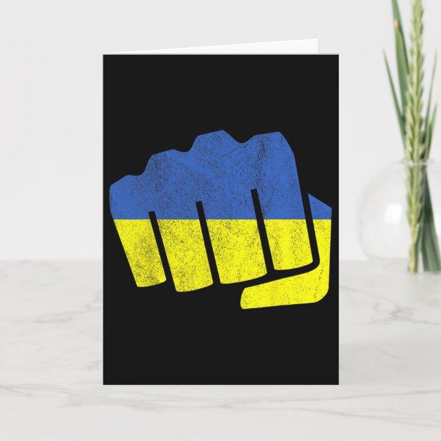 Ukraina Flagga Knutna handen. Stanna Starka Ukrain Kort (Framsida)
