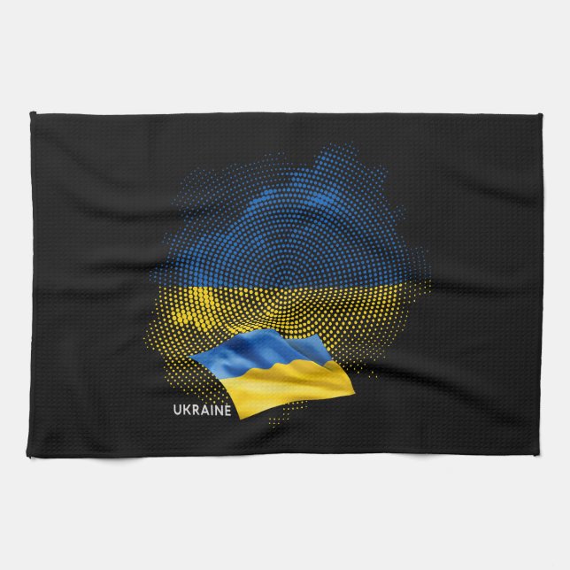 Ukraina flagga kökshandduk (Horisontell)