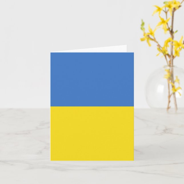 Ukraina Flagga Kort (Gul blomma)