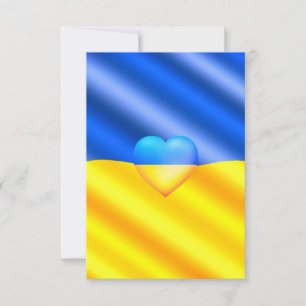 Ukraina Flagga Kort Hjärta Stöd Frihet