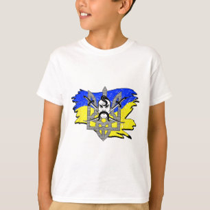 Ukraina Flagga Kosack Krigare Ukrainsk Tryzub Kosa T Shirt