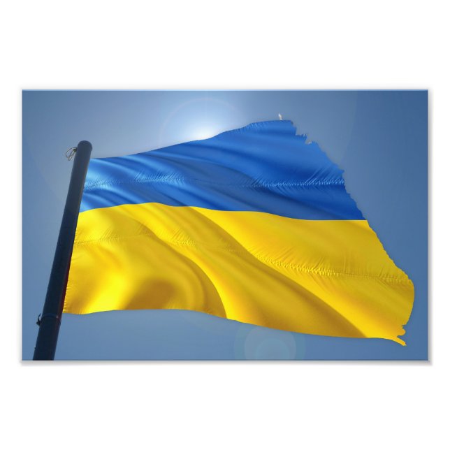 Ukraina Flagga - Krig, Politik, lidande Fototryck (Framsidan)